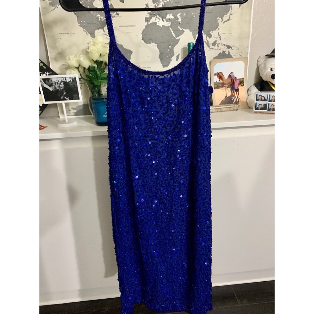 Blue sequins dress